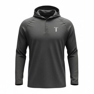 Anetik Premium Performance Mens size Large Henley Golf Hiking Run Hoodie UPF30+